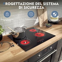 NOXTON 60 cm-es Üvegkerámia Főzőlap 4 Égővel Fekete Elektromos Érintésvezérlés 9 Fokozat 2