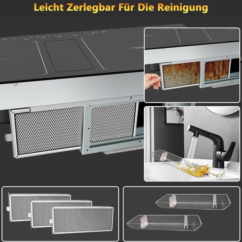 NOXTON 60 cm indukciós főzőlap flexzónás, 4 zónás 7200W + páraelszívó