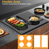NOXTON 60 cm indukciós főzőlap flexzónás, 4 zónás 7200W + páraelszívó 6