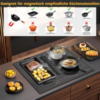 NOXTON 60 cm indukciós főzőlap flexzónás, 4 zónás 7200W + páraelszívó 8