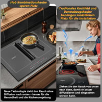 NOXTON 60 cm indukciós főzőlap flexzónás, 4 zónás 7200W + páraelszívó 3