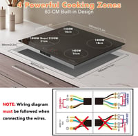 NOXTON beépíthető indukciós főzőlap 4 zónás 60 cm Power Booster érintésvezérlés 4