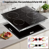 NOXTON beépíthető üvegkerámia főzőlap 4 égővel, 60 cm, 9 fokozat, érintésvezérlés 2