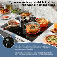 NOXTON beépíthető üvegkerámia főzőlap 4 égővel, 60 cm, 9 fokozat, érintésvezérlés 5