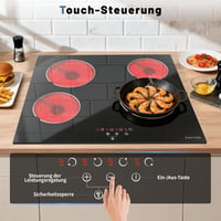 NOXTON beépíthető üvegkerámia főzőlap 4 égővel, 60 cm, 9 fokozat, érintésvezérlés 3