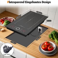 NOXTON Domino Flexzone 2 zónás indukciós főzőlap 30 cm, csúszka vezérléssel, időzítővel 4