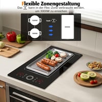 NOXTON Domino Flexzone 2 zónás indukciós főzőlap 30 cm, csúszka vezérléssel, időzítővel 2