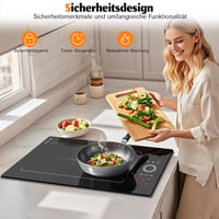 NOXTON Domino Flexzone 2 zónás indukciós főzőlap 30 cm, csúszka vezérléssel, időzítővel 5