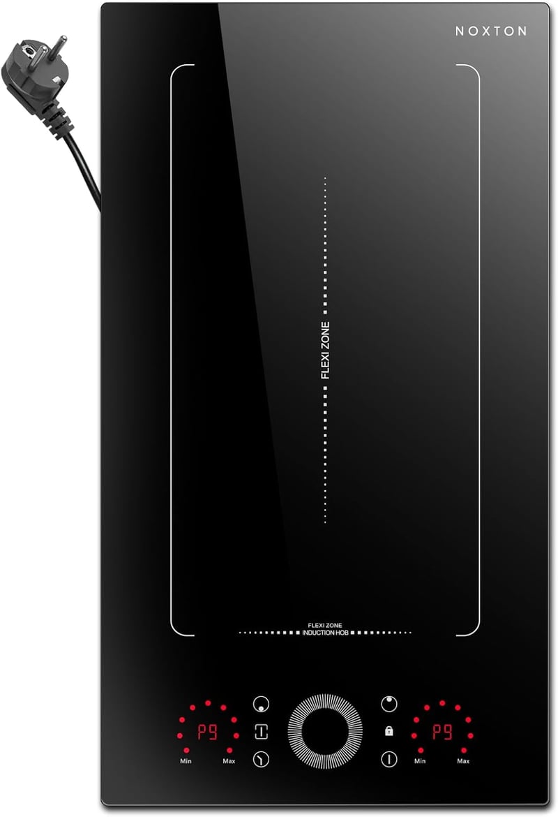 NOXTON Domino Flexzone 2 zónás indukciós főzőlap 30 cm, csúszka vezérléssel, időzítővel