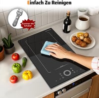 NOXTON Domino Flexzone 2 zónás indukciós főzőlap 30 cm, csúszka vezérléssel, időzítővel 7