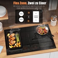 NOXTON indukciós főzőlap 5 zónás, 2 Flex zóna, 77 cm, 7200 W 3