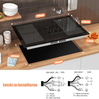 NOXTON indukciós főzőlap 5 zónás, 2 Flex zóna, 77 cm, 7200 W 9
