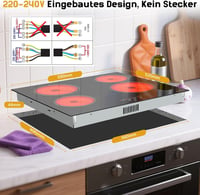 NOXTON üvegkerámia főzőlap 60 cm 4 égő beépíthető, érintő vezérlés 9 fokozat, időzítő és gyerekzár, 6000 W 220-240 V 4