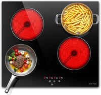 NOXTON üvegkerámia főzőlap 60 cm 4 égő beépíthető, érintő vezérlés 9 fokozat, időzítő és gyerekzár, 6000 W 220-240 V 1