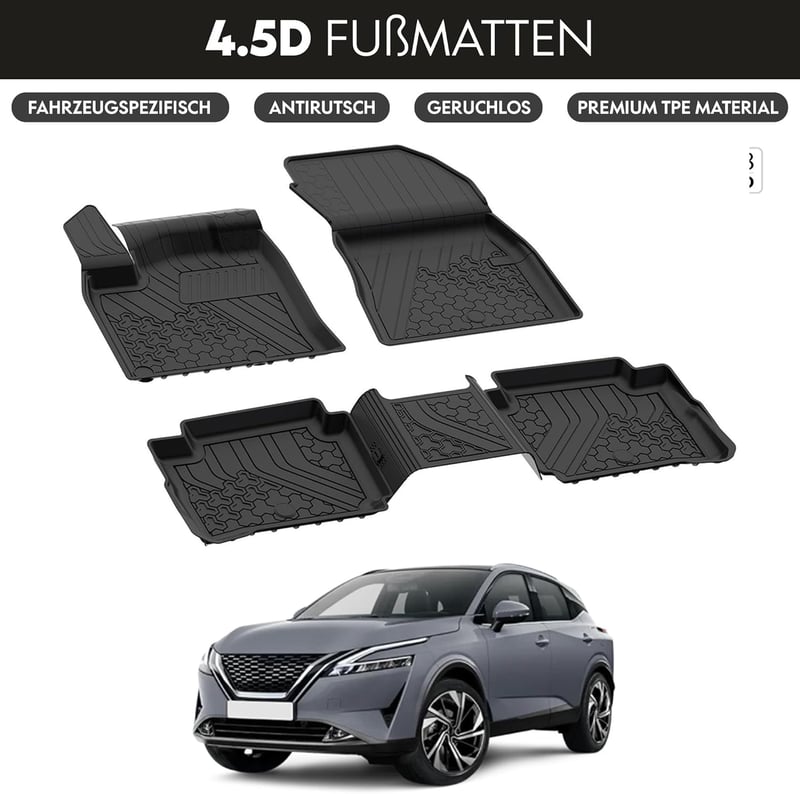 noxx Nissan Qashqai e-Power 2022-2023 gumiszőnyeg szett 4.5D fekete 5 részes