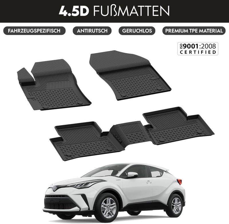 noxx Toyota CH-R 2020-2024 autó gumiszőnyeg szett 5 részes fekete