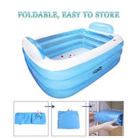 Nafukovacia vaňa pre dospelých NOYHHAV, kúpeľné hydroterapeutické vedro, dvojitá skladacia PVC vaňa s elektrickou pumpou 6