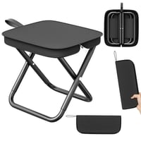 Scaun de camping pliabil Nplaseta, 33x26,5x32 cm, scaun portabil mini, material Oxford și oțel, capacitate 120 kg, pentru drumeții, pescuit, grătar 1