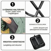 Scaun de camping pliabil Nplaseta, 33x26,5x32 cm, scaun portabil mini, material Oxford și oțel, capacitate 120 kg, pentru drumeții, pescuit, grătar 6
