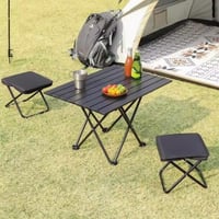Scaun de camping pliabil Nplaseta, 33x26,5x32 cm, scaun portabil mini, material Oxford și oțel, capacitate 120 kg, pentru drumeții, pescuit, grătar 2