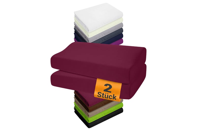 npluseins set de 2 huse elastice pentru pernă terapeutică 1450.2049, 40-45 x 60-80 cm, mărimea L, culoare vișiniu