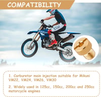 NQEUEPN Mikuni VM22 VM24 VM26 Karburátor Főfúvóka 5mm Motorkerékpár Alkatrész 6