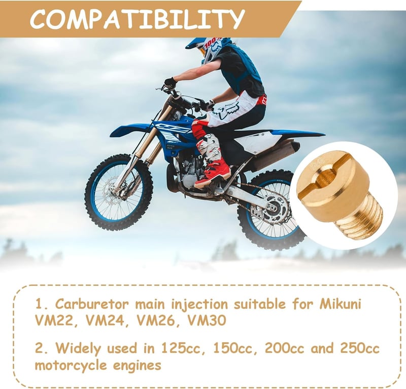 NQEUEPN Mikuni VM22 VM24 VM26 Karburátor Főfúvóka 5mm Motorkerékpár Alkatrész