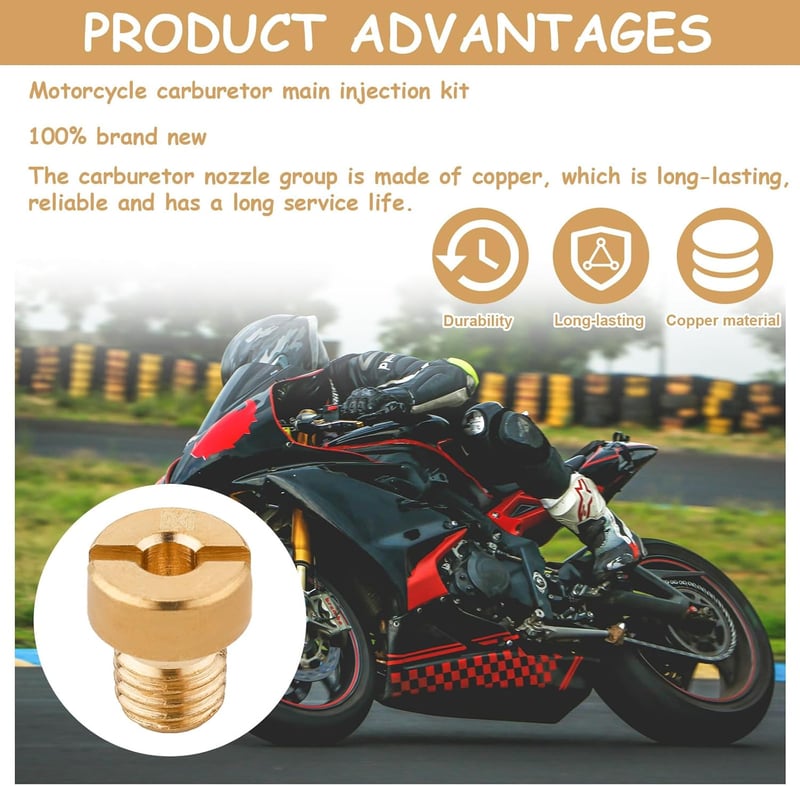 NQEUEPN Mikuni VM22 VM24 VM26 Karburátor Főfúvóka 5mm Motorkerékpár Alkatrész