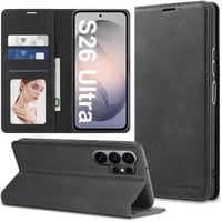Kožené flipové puzdro Nshkeji pre Samsung Galaxy S26 Ultra 5G s ochranou displeja, 3 priehradkami na karty, funkciou peňaženky a nárazuvzdorným vyklápacím krytom 1