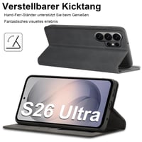 Kožené flipové puzdro Nshkeji pre Samsung Galaxy S26 Ultra 5G s ochranou displeja, 3 priehradkami na karty, funkciou peňaženky a nárazuvzdorným vyklápacím krytom 6