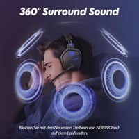 Bezdrôtové herné slúchadlá s mikrofónom NUBWO G06 – pre PS5, PS4, PC, NS, mobil – 2,4 GHz + Bluetooth 5.3 – 100 hodín – 50 mm – modré 4