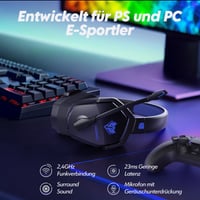 Bezdrôtové herné slúchadlá s mikrofónom NUBWO G06 – pre PS5, PS4, PC, NS, mobil – 2,4 GHz + Bluetooth 5.3 – 100 hodín – 50 mm – modré 2