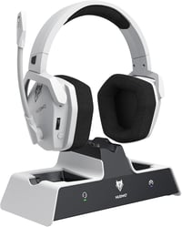 NUBWO G06 Pro Wireless Gaming Headset PS5 50mm, 120 órás akkumulátor, töltőállomás - white black 1