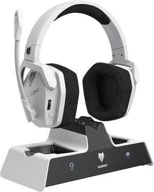 Căști gaming wireless NUBWO G06 Pro pentru PS5, drivere de 50mm, autonomie 120 de ore, stație de încărcare