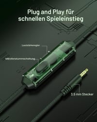 Herné slúchadlá NUBWO N16 s mikrofónom s potlačením hluku, stereofónnym zvukom, kompatibilné s PS5, PS4, Xbox One, NS, PC, notebookom a Macom - zelené 7