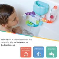 Nuby Wacky Waterworks Kúpelňová hračka s prísavkou - 10-dielna skladacia vodná hračka pre bábätká - Senzorická rozvíjajúca hračka do vane od 18 mesiacov 4