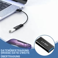 NUDVMUCH USB C – USB 3.1 A adaptér, balenie (3 ks) | USB-C samica – USB 3.0 samica prevodník, prenos dát 5 Gbps, rýchle nabíjanie, spojka káblov 5