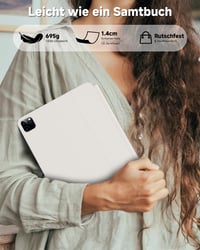 Nuflaz X9 billentyűzetes tok iPad Air 13" és iPad Pro 12.9" készülékekhez, QWERTZ, 7 színű háttérvilágítás - fehér 6