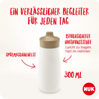 Detská fľaša na pitie NUK Mini-Me Sip pre batoľatá od 9 mesiacov, 300 ml, nepriepustná, nerozbitná, mätová/včielka 5