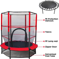 Detská trampolína Nukdey s bezpečnostnou sieťou a polstrovaním, tiché pružiny, integrovaný kryt rámu so zipsom, pevný oceľový rám, fitness trampolína 3