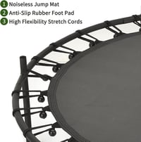 Detská trampolína Nukdey s bezpečnostnou sieťou a polstrovaním, tiché pružiny, integrovaný kryt rámu so zipsom, pevný oceľový rám, fitness trampolína 4