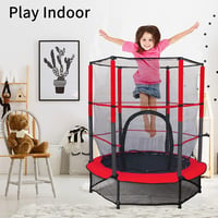 Detská trampolína Nukdey s bezpečnostnou sieťou a polstrovaním, tiché pružiny, integrovaný kryt rámu so zipsom, pevný oceľový rám, fitness trampolína 6