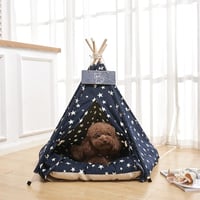 Nukdey Tipi Sátor Kutyáknak Macskáknak Mosható Párnával 50x50x60cm 6