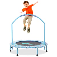 Dječji mini trampolin NUKied, sklopivi, s ručkom od pjene - promjer 96 cm 1