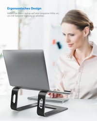 Nulaxy ergonomický hliníkový stojan na notebook pre MacBook Air Pro, Dell XPS, HP, Lenovo a ďalšie 10-15,6-palcové notebooky – stolový držiak 2