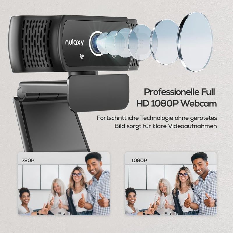 Nulaxy FHD 1080P Webkamera Beépített Mikrofonnal és Védelemmel