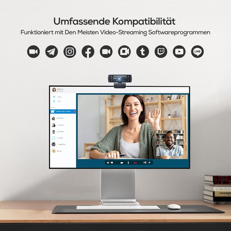 Nulaxy FHD 1080P Webkamera Beépített Mikrofonnal és Védelemmel