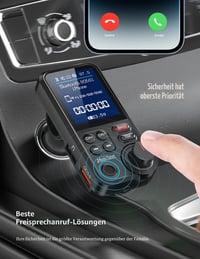 Transmițător FM Bluetooth auto Nulaxy KM30, ecran de 1,8 inchi, QC3.0, hands-free 5