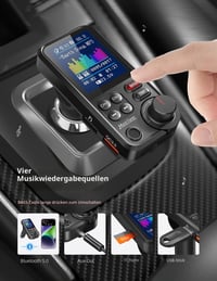 Transmițător FM Bluetooth auto Nulaxy KM30, ecran de 1,8 inchi, QC3.0, hands-free 4