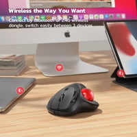Nulea M501 Vezeték Nélküli Trackball Egér - Újratölthető Ergonomikus Kialakítás, Pontos Követés, 3 Eszköz Csatlakoztatás, Mac/Windows Kompat 4